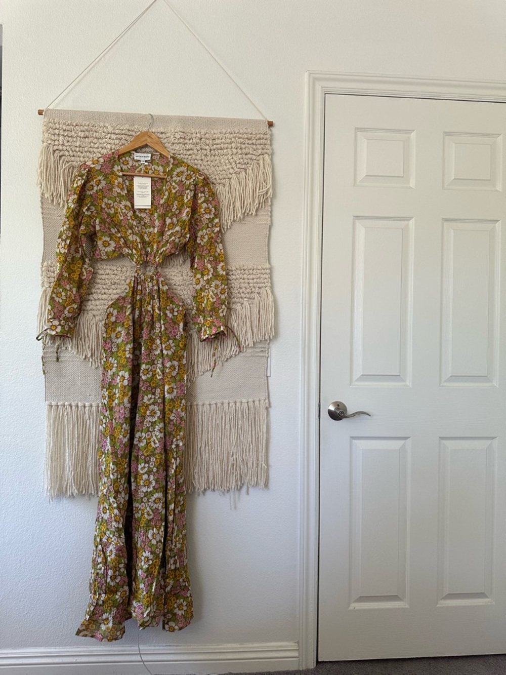 Antik Batik Georgette Cutout Floral Maxi Dress NWT